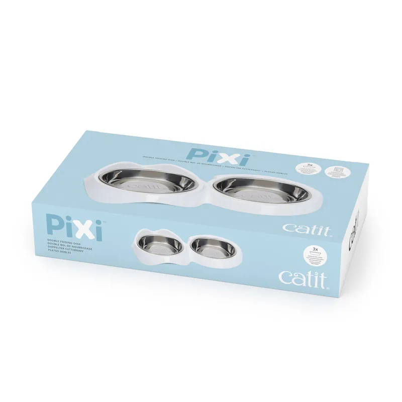Sofort Bestellen catit Pixi Doppelnapf 2 x 200 Milliliter weiß Katzenfutternapf